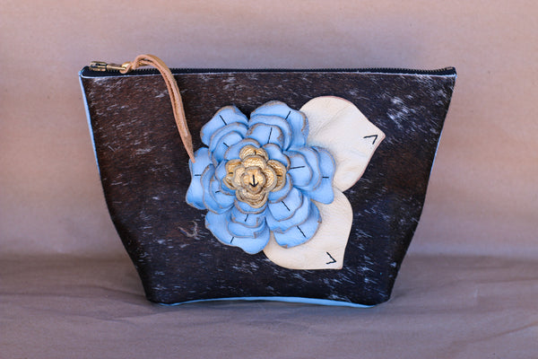 Cowhide Makeup Bag