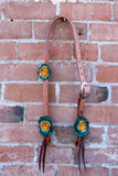 Leather Flower Headstall