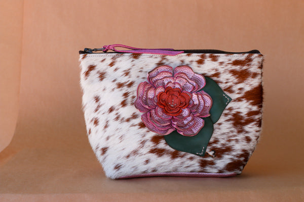 Cowhide Makeup Bag