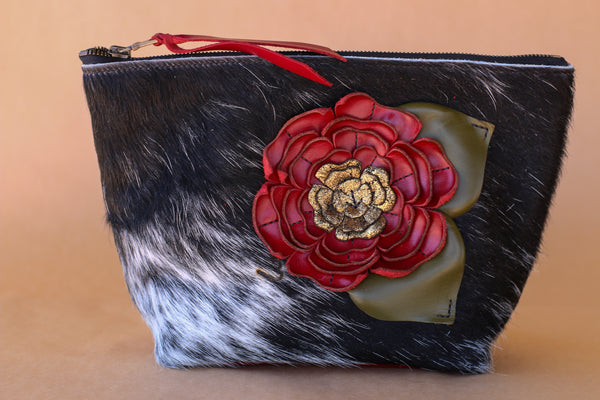 Cowhide Makeup Bag