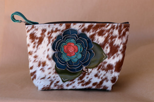 Cowhide Makeup Bag