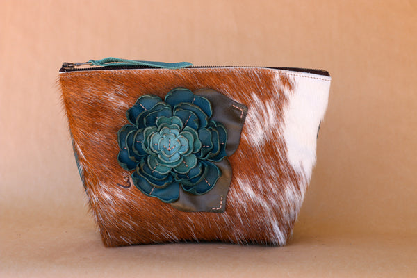 Cowhide Makeup Bag