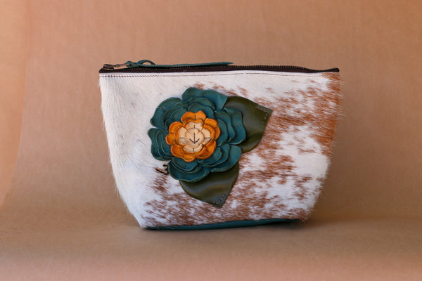 Cowhide Makeup Bag