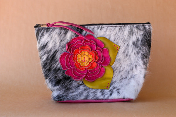 Cowhide Makeup Bag