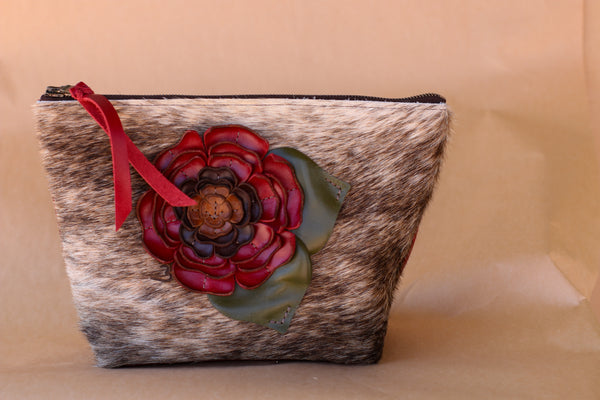 Cowhide Makeup Bag
