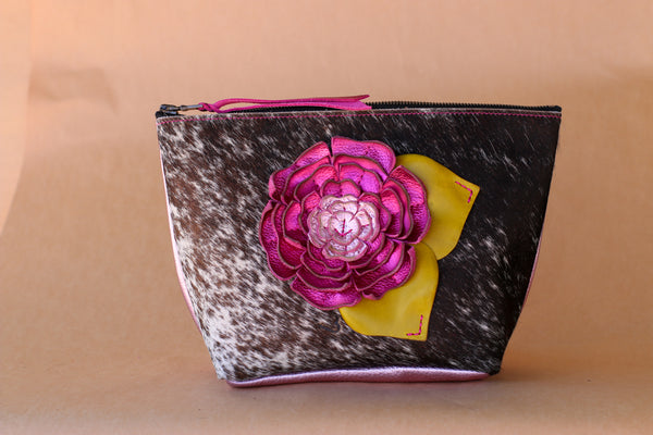 Cowhide Makeup Bag