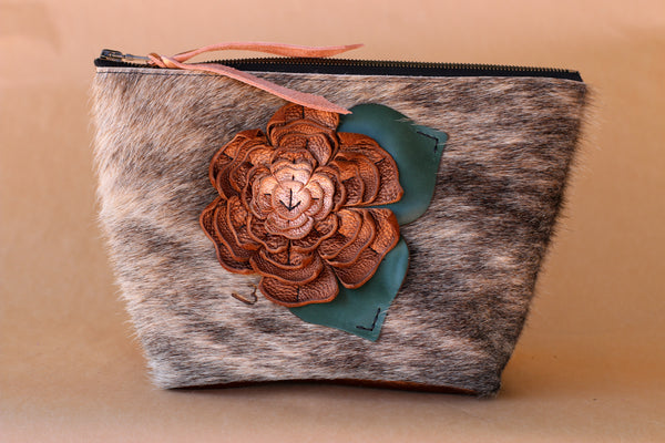 Cowhide Makeup Bag