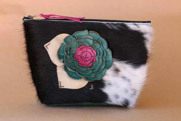 Cowhide Makeup Bag