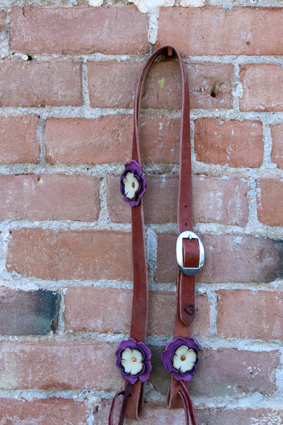 Leather Flower Headstall