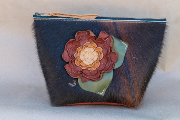 Cowhide Makeup Bag