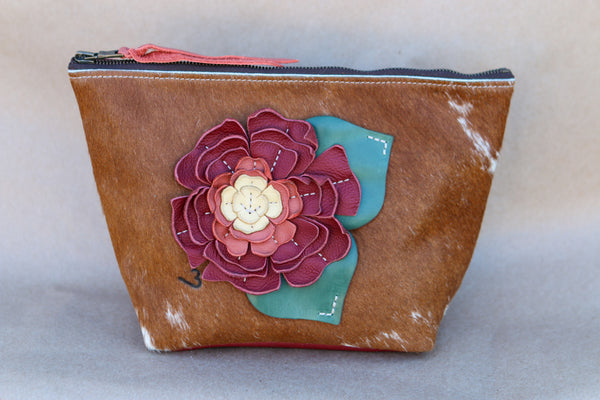 Cowhide Makeup Bag