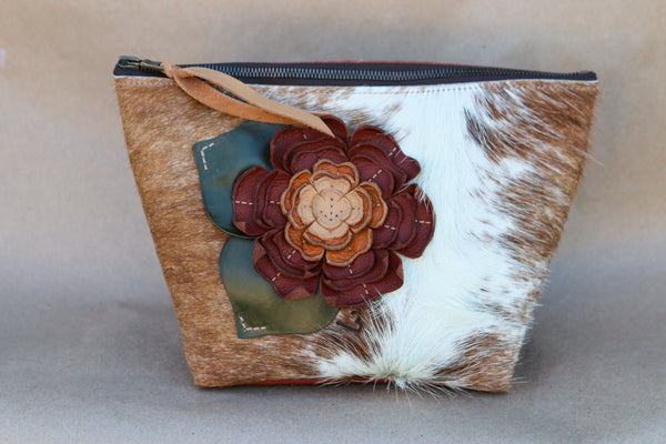 Cowhide Makeup Bag