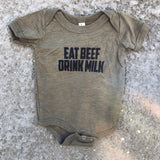 Sage Green 'Eat Beef Drink Milk' Unisex Onesie