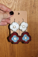 Leather Flower Earrings