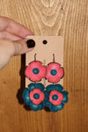 Leather Flower Earrings