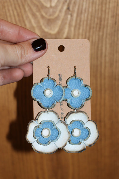 Leather Flower Earrings