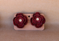 Leather Flower Earrings