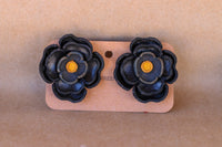 Leather Flower Earrings