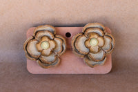 Leather Flower Earrings