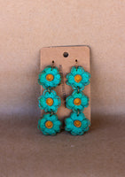 Leather Flower Earrings