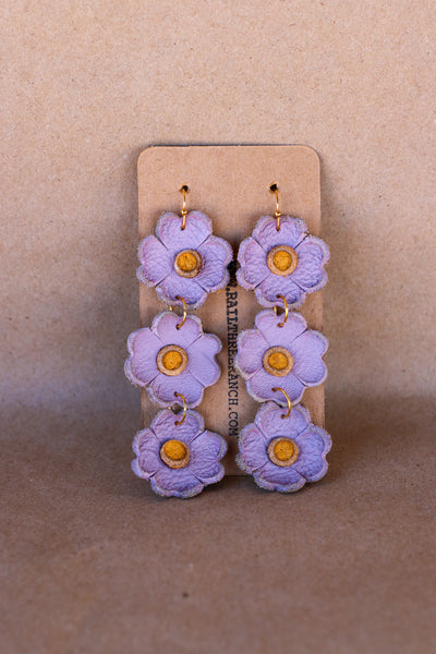 Leather Flower Earrings