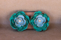 Leather Flower Earrings