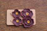 Leather Flower Earrings